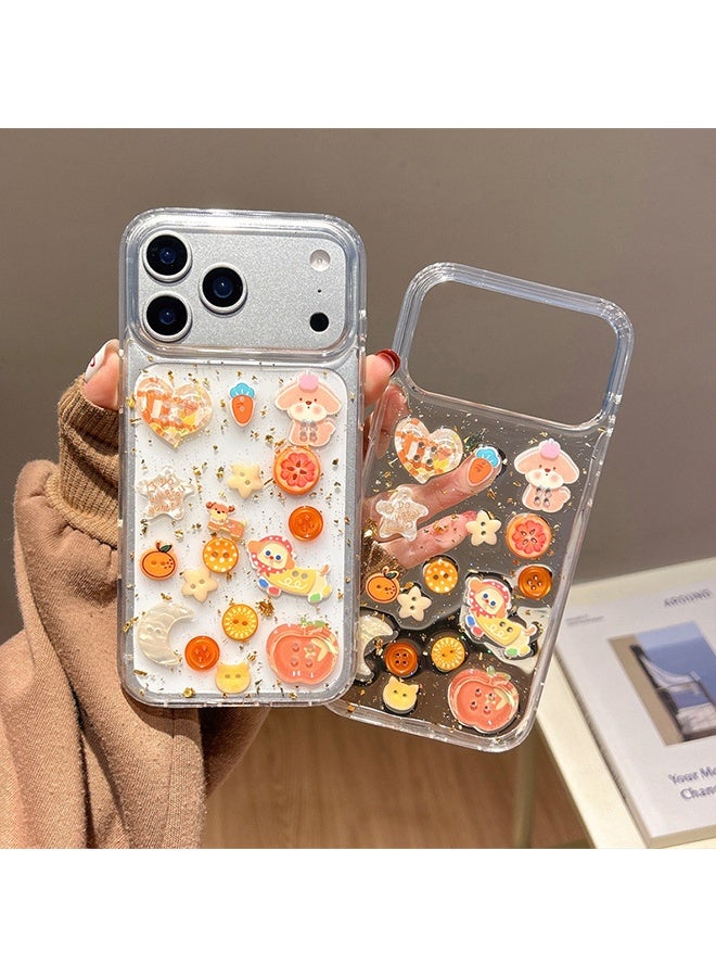 Wffo Compatible for iPhone 17 Pro Max Case - 3D Button Puppy Phone Case - Cartoon Fruit Design Phone Case - Sweet Autumn Theme Phone Case - Anti-Slip Shockproof Case - Image 3