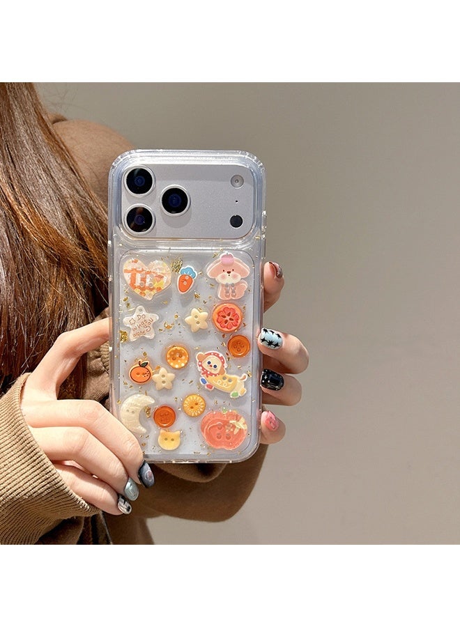 Wffo Compatible for iPhone 17 Pro Max Case - 3D Button Puppy Phone Case - Cartoon Fruit Design Phone Case - Sweet Autumn Theme Phone Case - Anti-Slip Shockproof Case - Image 4