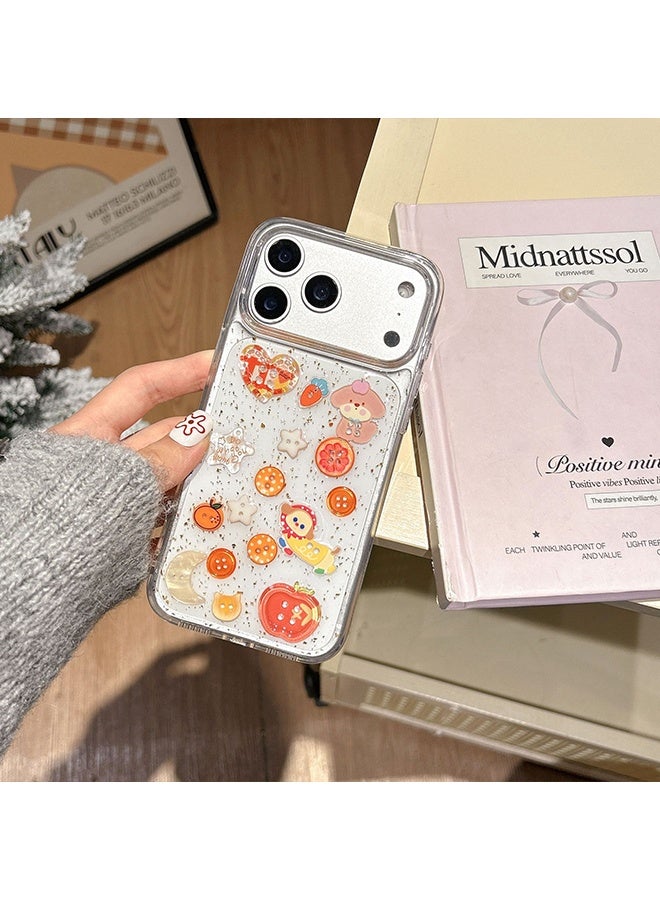 Wffo Compatible for iPhone 17 Pro Max Case - 3D Button Puppy Phone Case - Cartoon Fruit Design Phone Case - Sweet Autumn Theme Phone Case - Anti-Slip Shockproof Case - Image 5