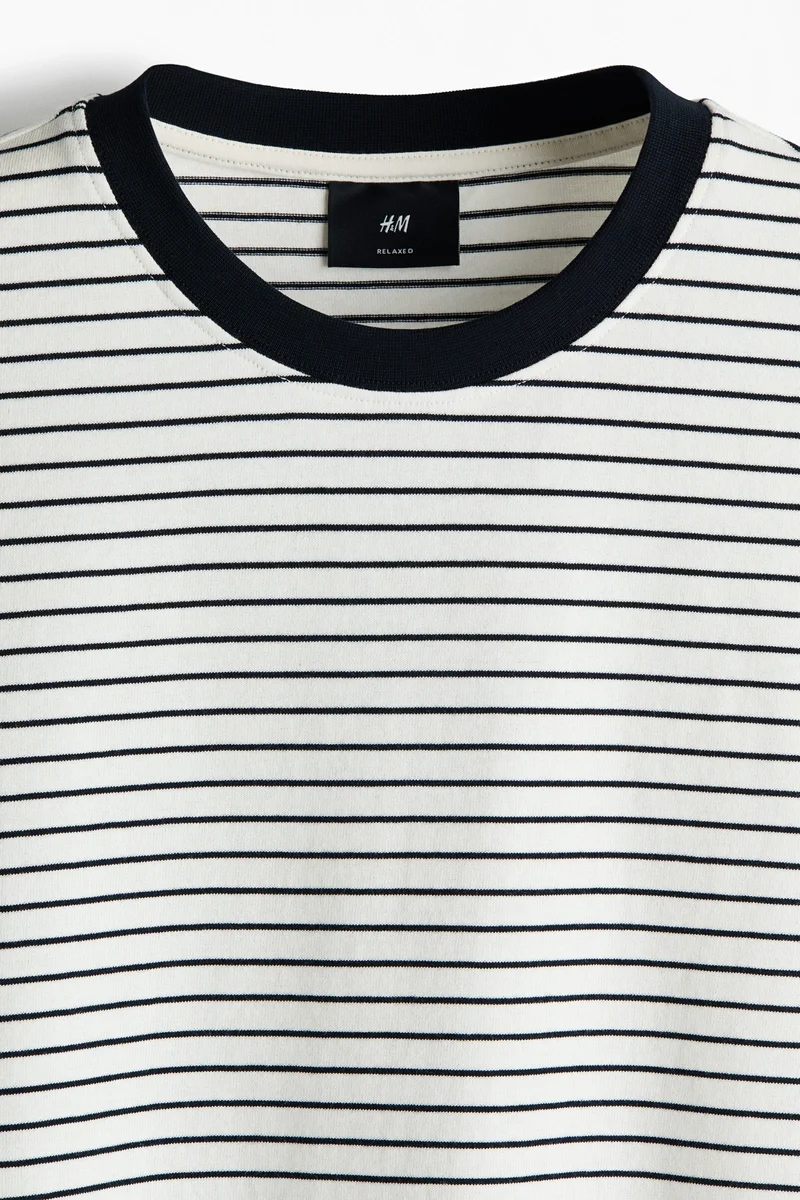 H&M  Relaxed Fit Boxy cotton T-shirt for Men | Best Price UAE