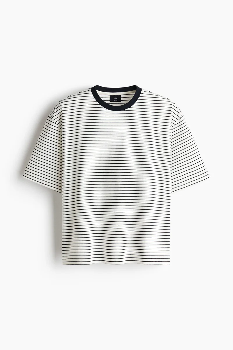 H&M  Relaxed Fit Boxy cotton T-shirt for Men | Best Price UAE