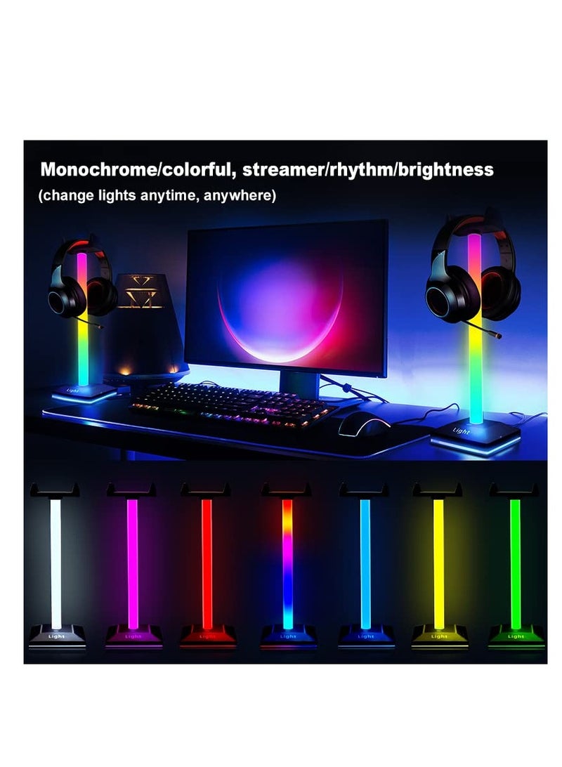 Excefore RGB Light Headphone Stand with USB Charger Port, Desk Gaming Headset Holder, Headset Holder Hanger Base for Gamers Desktop Table Game Earphone Accessories  - Image 4