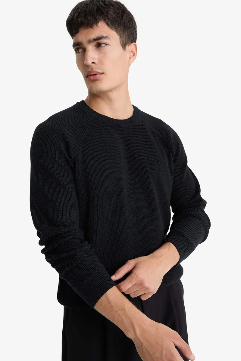 ديفاكتو Standard Fit Crew Neck Knitwear Pullover