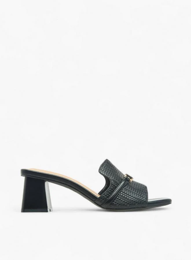 Flora Bella By Shoexpress Womens Textured Block Heel Sandals