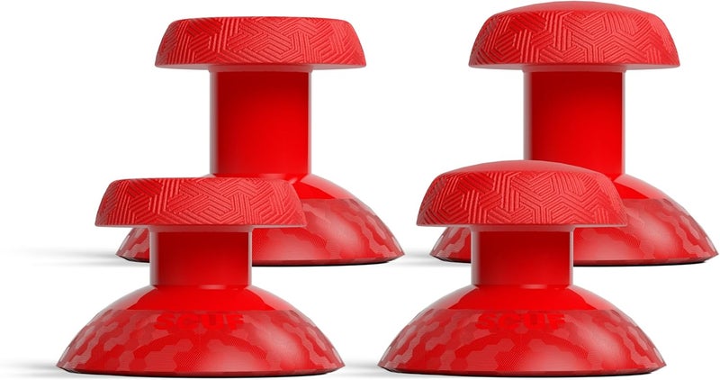 SCUF VALOR PRO Thumbstick Kit – 1 Short Concave, 1 Short Domed, 1 Long Concave, 1 Long Domed, Easy to Swap, Durable – Red - Image 1