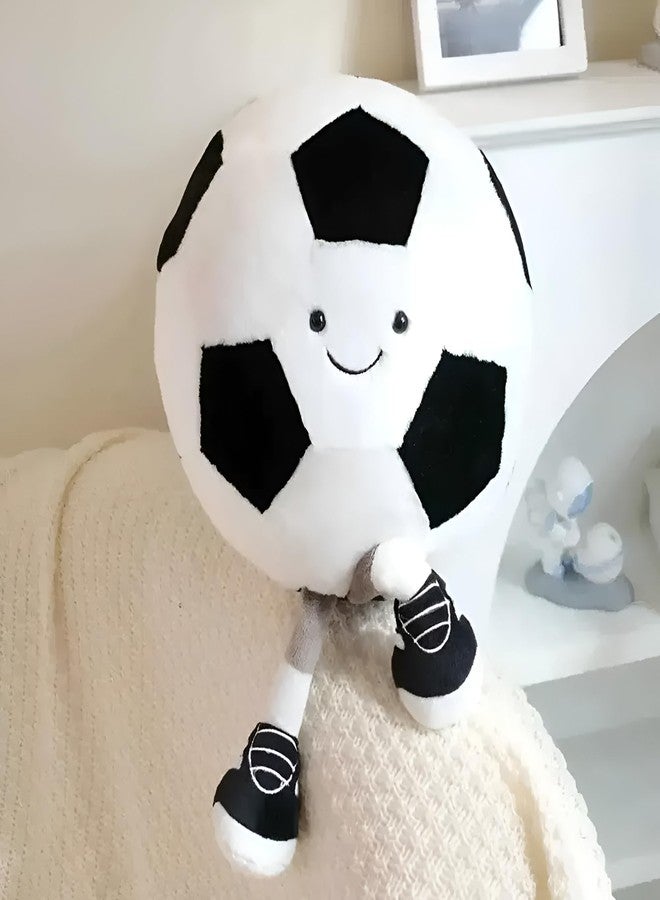 Tickles Cute Smiling Football with Legs Soft Stuffed Plush Sports Toy for Kids Boys & Girls Birthday Gifts (Size: 30 cm Color: White & Black) - Image 2