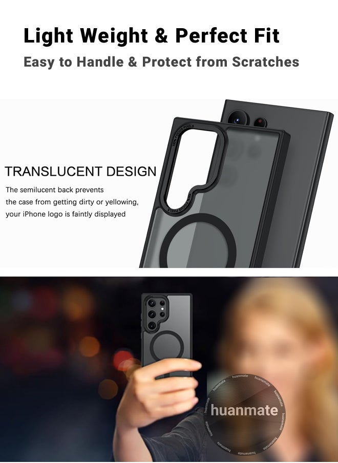 huanmate Samsung Galaxy S25 Ultra MagSafe Case Black- High Quality Strong Magnet, Wireless Charging Compatible, Shockproof Protection, Ultra Slim Anti-Scratch Magnetic Cover for Samsung Galaxy S25 Ultra  - Image 4