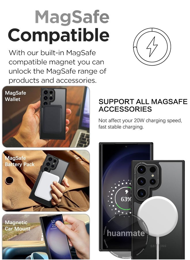 huanmate Samsung Galaxy S25 Ultra MagSafe Case Black- High Quality Strong Magnet, Wireless Charging Compatible, Shockproof Protection, Ultra Slim Anti-Scratch Magnetic Cover for Samsung Galaxy S25 Ultra  - Image 3