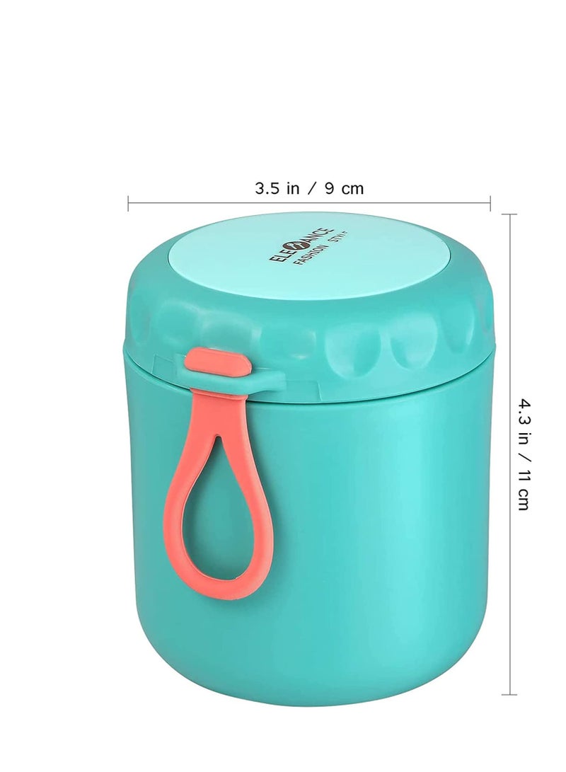 SYOSI حاوية غداء معزولة برطمان طعام ساخن، حافظة حرارية مصنوعة من الفولاذ المقاوم للصدأ قابلة للعزل تسرب، صندوق بينتو قابل للتكديس للمدرسة والمكتب والنزهات والسفر في الهواء الطلق (430مل أخضر) - Image 3