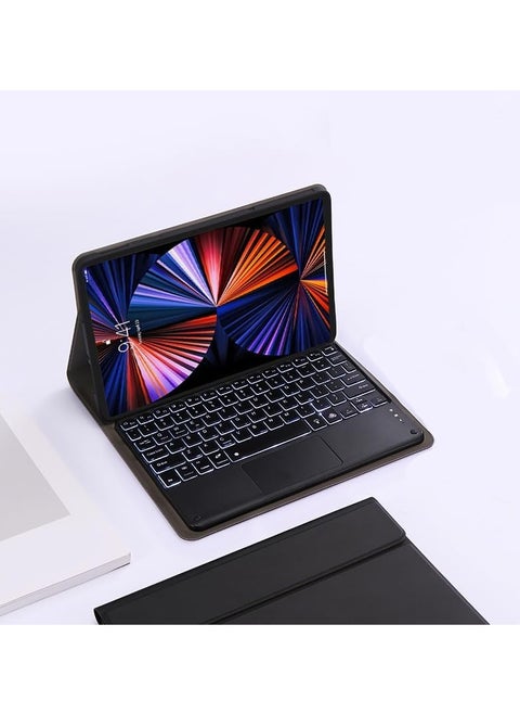 English and Arabic Keyboard Case for Honor Pad 9 12.1 Inch,Multi-Angle Stand,Bluetooth Backlit Keyboard Case