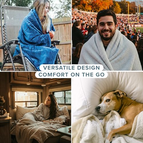 Bare Home Sherpa Fleece Blanket - Twin/Twin Extra Long - Blanket for Bed, Sofa, and Couch - Warm & Lightweight - Fluffy & Soft - Reversible (Twin/Twin XL, Dark Blue) - Image 4