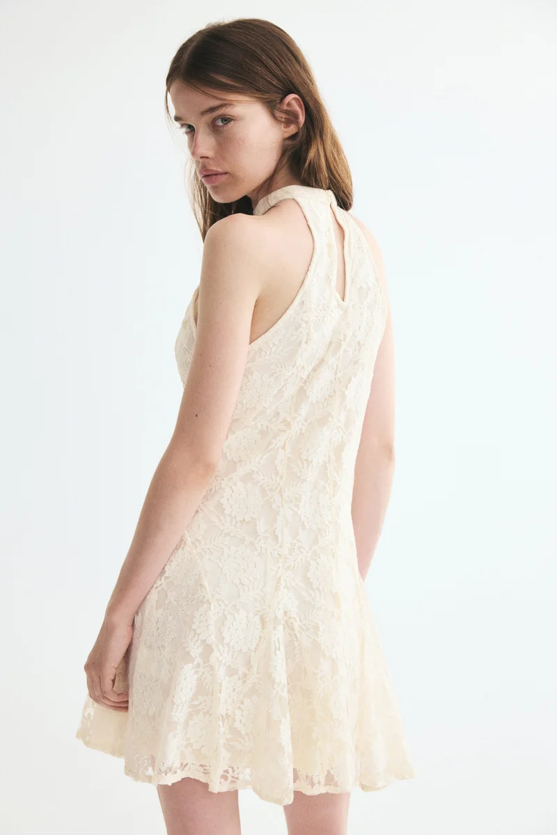 H&M  Godet-pleated lace dress for Women | Best Price UAE