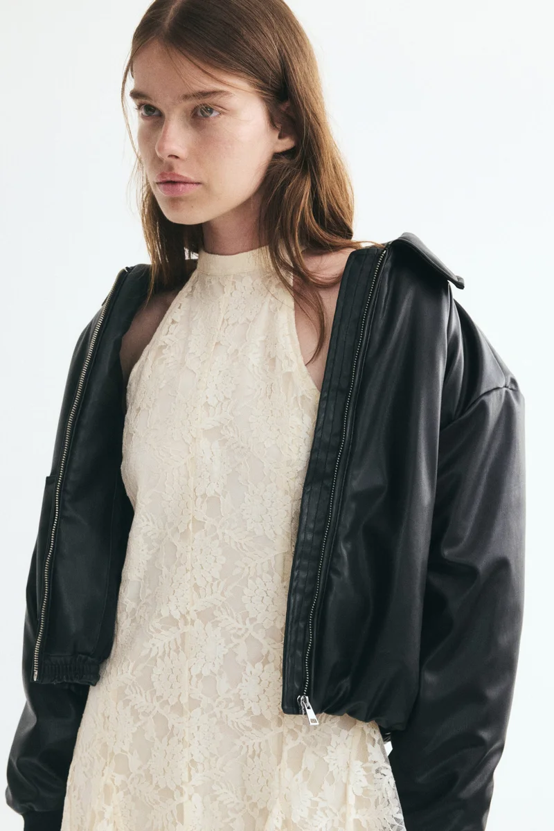 H&M  Godet-pleated lace dress for Women | Best Price UAE