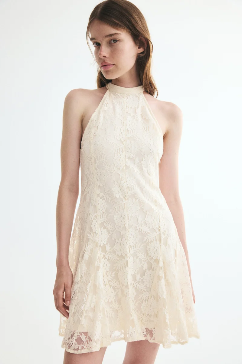 H&M  Godet-pleated lace dress for Women | Best Price UAE