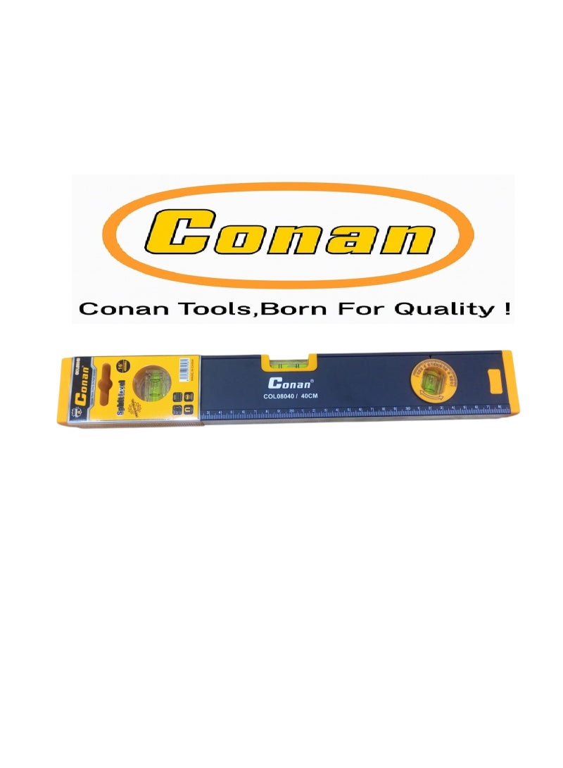 Conan Professional Split Level 40cm – Model COL08040 – 16 Inch Heavy-Duty Spirit Level for Construction & Carpentry - Image 1