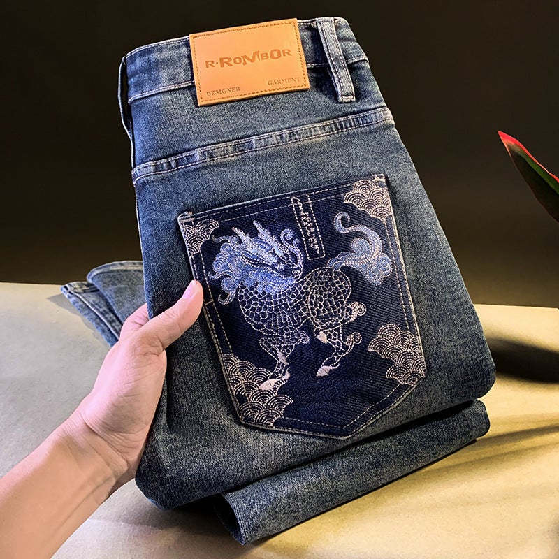 Unisex Classic Denim Jeans Loose Fit Daily Outdoor Wear - Image 1