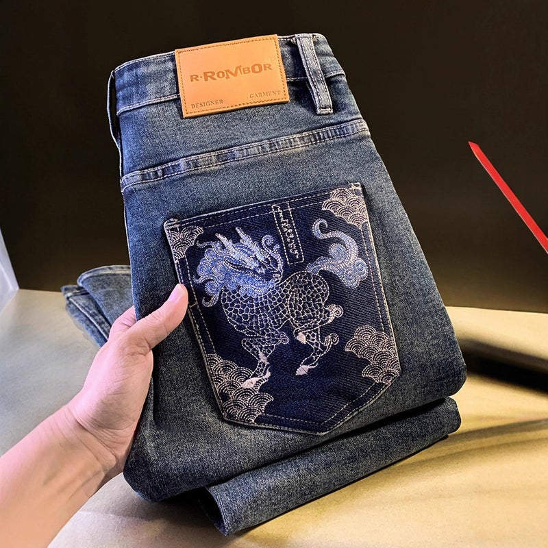 Unisex Classic Denim Jeans Loose Fit Daily Outdoor Wear - Image 2