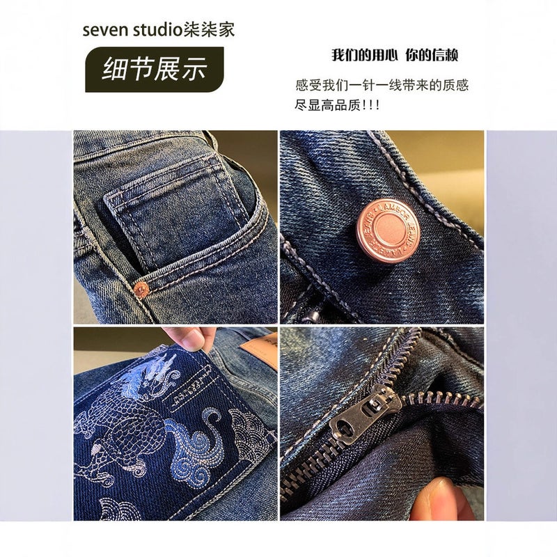 Unisex Classic Denim Jeans Loose Fit Daily Outdoor Wear - Image 4