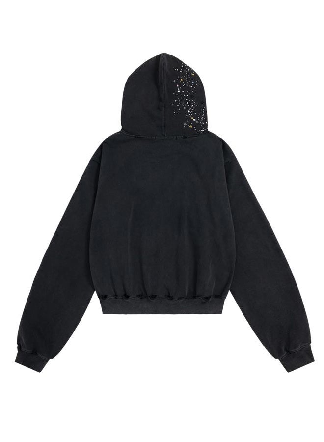 Aelfric Eden Star Rhinestone Zip Up Hoodies Womens Mens Casual Hooded Jackets Unisex Loose Crystal Y2K Pocket Sweatshirts, Black, XS - Image 4