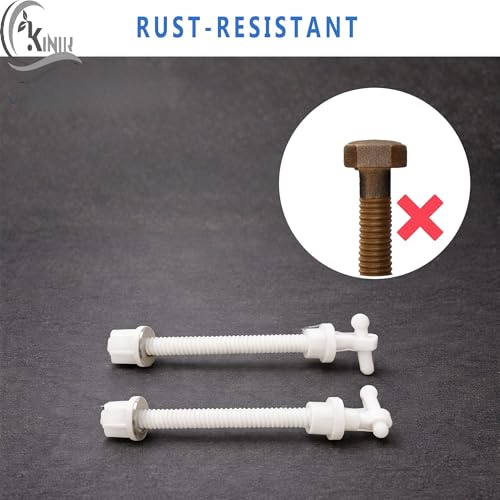KINIK Plastic Toilet Seat Cover Hinges Parry/Hindwa Type Short Casked, White – Durable, Easy-to-Install Hinges for Secure Toilet Seat Attachment, Ideal for Parry/Hindwa Type Toilets. - Image 2