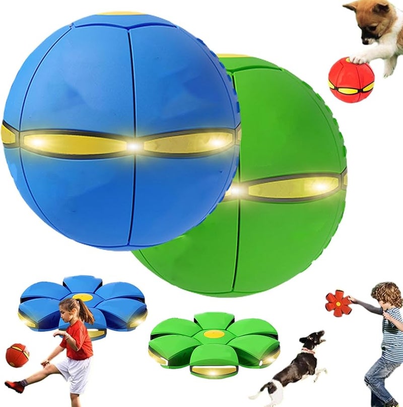 كرة كلب مضيئة كرة نطاطة لعبة ستة أضواء للكلاب الصغيرة والمتوسطة والكبيرة 2 قطعة D - Image 2