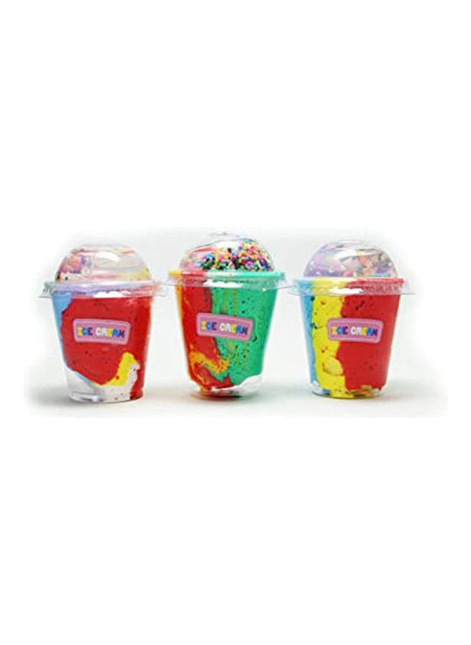 Generic - Fluffy Squishy Slime Ice Cream Cup Shape 3 Pcs - Image 1