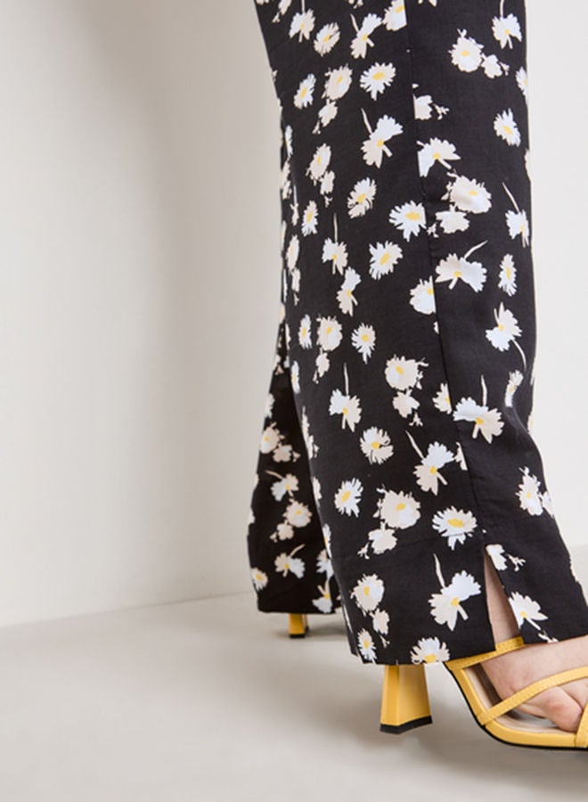 GERRY WEBER EcoVero palazzo trousers with all-over flowers - Image 3