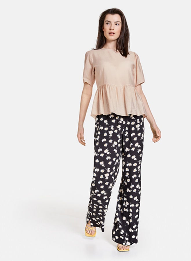 GERRY WEBER EcoVero palazzo trousers with all-over flowers - Image 1