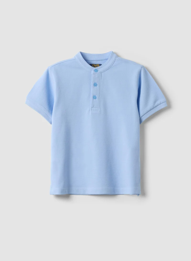 او في اس OVS Regular Fit Blue Cotton Polo Shirt For Children