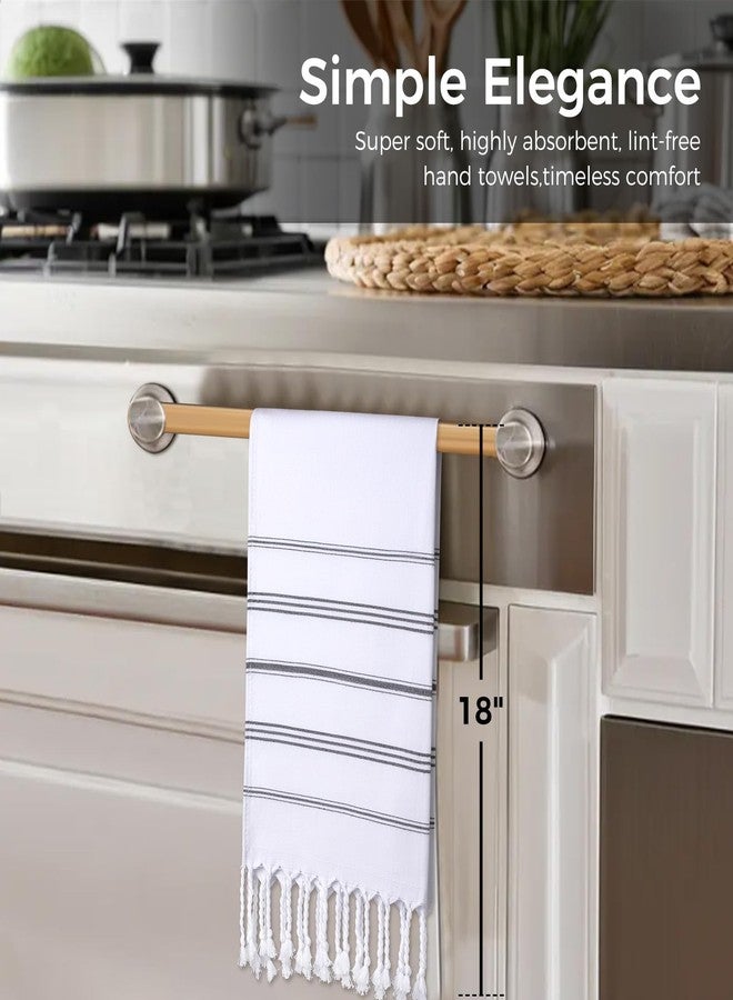 cabanana Turkish Hand Towels for Bathroom - Set of 2 Cotton Woven Bathroom Hand Towels with Fringe, Quick Dry Thin Decorative Kitchen Tea Towels (White) - Image 3