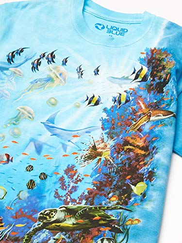 Liquid Blue Men's Tropical Reef T-Shirt, Tie Dye, Medium - Image 2