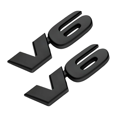 BWBWND 2 PCS 3D V6 Metal Emblem Classic Decorative V6 Nameplate Logo Side Rear Tailgate Badge Car Fender Trunk Letters Emblem Sticker Decal Compatible with 4Runner Tacoma Black - Image 1