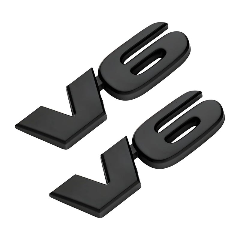 BWBWND 2 PCS 3D V6 Metal Emblem Classic Decorative V6 Nameplate Logo Side Rear Tailgate Badge Car Fender Trunk Letters Emblem Sticker Decal Compatible with 4Runner Tacoma Black - Image 3