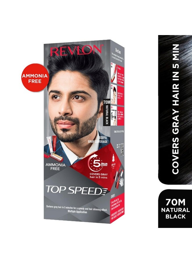 Revlon صبغة شعر سريعة للرجال باللون الأسود الطبيعي | مدعمة بلمسة من اللؤلؤ ومستخلص جذور الجينسنغ لترطيب مكثف | تغطية 100% للشيب في 5 دقائق | شعر لامع ومغذى - Image 2