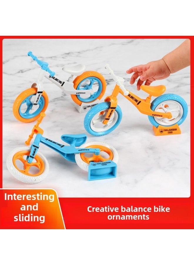 Generic - Self-assembled Toy Mini Bicycle Boutique Key Chain Balance Car Ornaments Small Gift Stall-Color:White Large Assembled Balance Bike Ornament With Keychain - Image 1