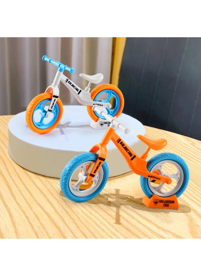 Generic - Self-assembled Toy Mini Bicycle Boutique Key Chain Balance Car Ornaments Small Gift Stall-Color:White Large Assembled Balance Bike Ornament With Keychain - Image 1