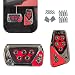 Flygun 2 PCS Car Transmission Brake Pedal Cover 255In x 511In Automatic Pedal Pad 531In x 311In AntiSlip Vehicle Foot Treadle Universal Waterproof Accessories for Most Cars Red - Image 2