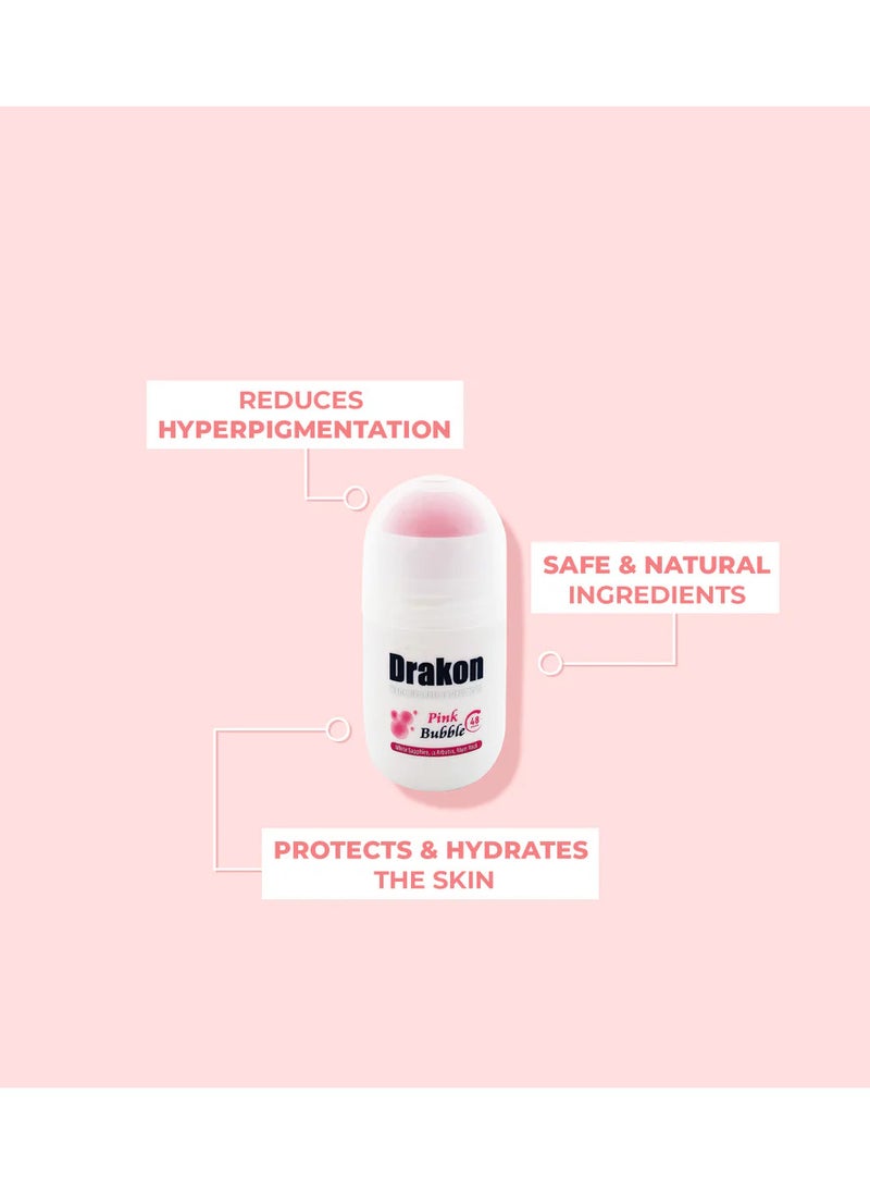 Drakon Whitening Roll On Deodorant Pink Bubble 50 ML 1+1