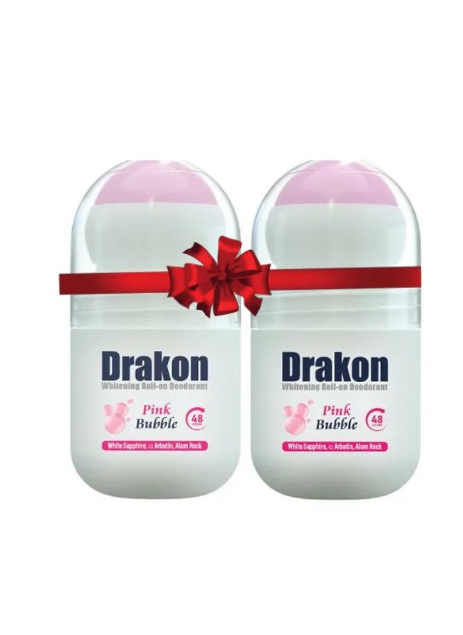 Drakon Whitening Roll On Deodorant Pink Bubble 50 ML 1+1