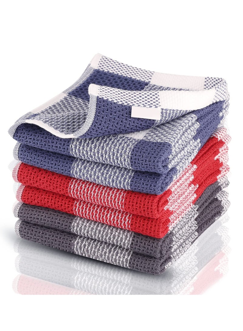 Excefore 6 Packs 13"x28" Kitchen Dish Cloths, Absorbent and Soft 100% Pure Cotton Dish Cloths, Nonstick Oil Washable Fast Drying, Suitable for Drying Dishes, Absorbent Bar Mop Towels - Image 1