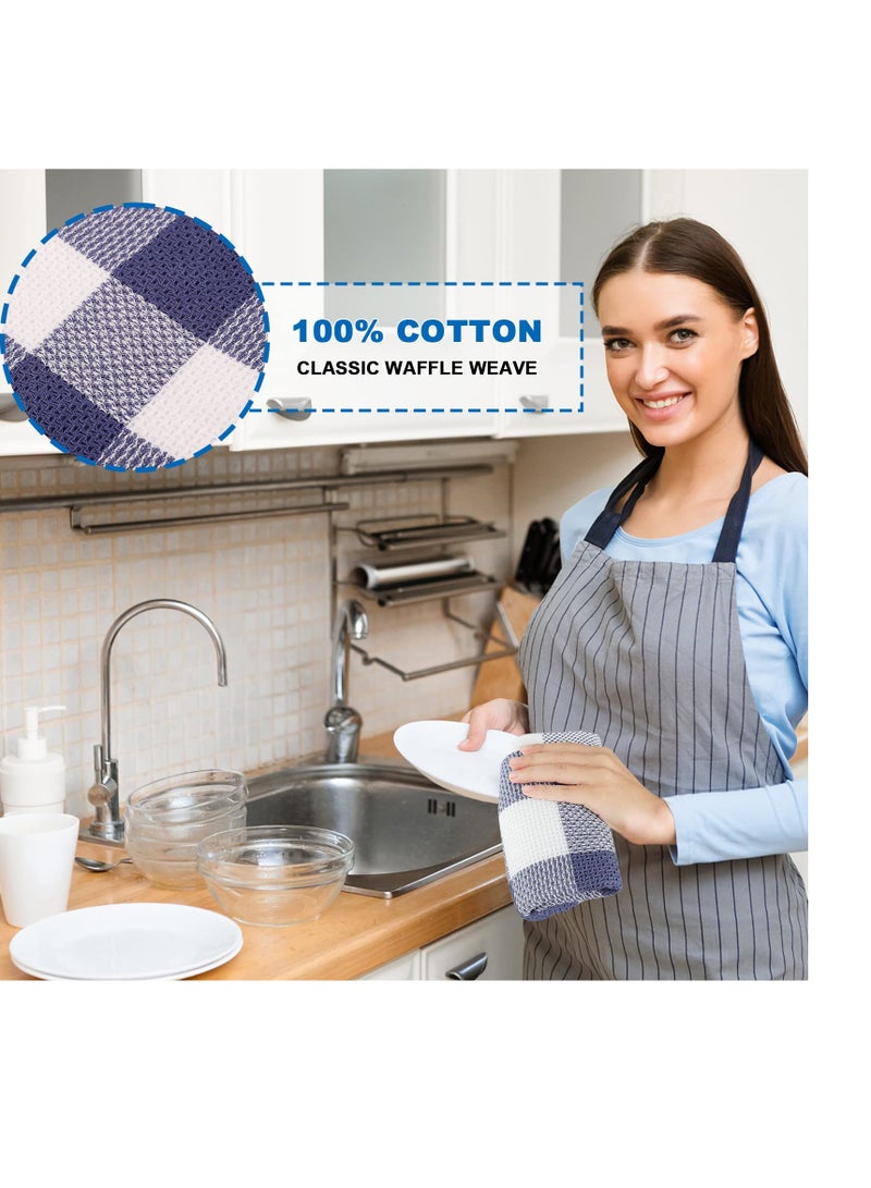 Excefore 6 Packs 13"x28" Kitchen Dish Cloths, Absorbent and Soft 100% Pure Cotton Dish Cloths, Nonstick Oil Washable Fast Drying, Suitable for Drying Dishes, Absorbent Bar Mop Towels - Image 3