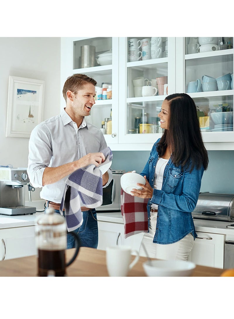 Excefore 6 Packs 13"x28" Kitchen Dish Cloths, Absorbent and Soft 100% Pure Cotton Dish Cloths, Nonstick Oil Washable Fast Drying, Suitable for Drying Dishes, Absorbent Bar Mop Towels - Image 2