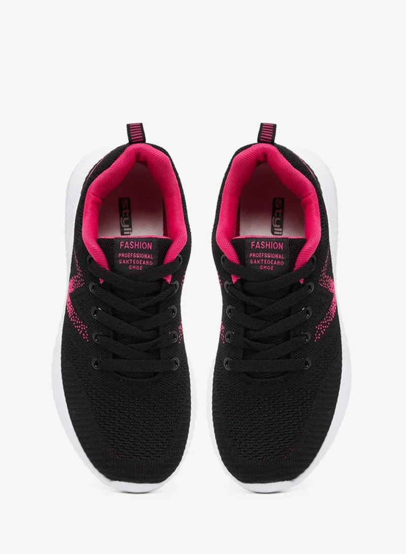 Styli Active  Textured Lace Up Running Shoes for Women | Best Price UAE
