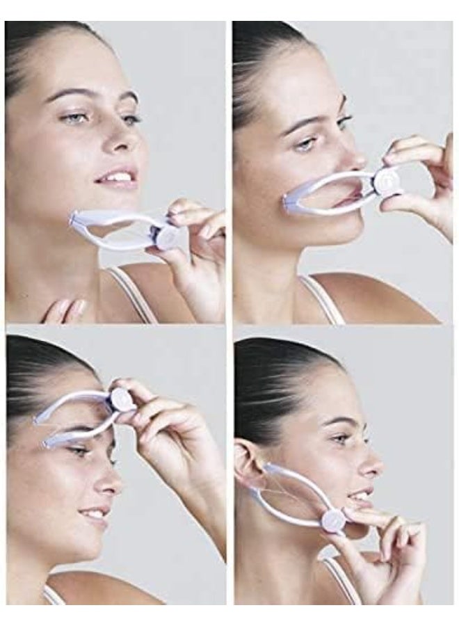 جهاز إزالة الشعر بالخيط للوجه والجسم – آلة تشذيب الحواجب والخدود والذقن للسيدات – أداة خيط احترافية لإزالة الشعر الزائد بسهولة ودقة (لون بنفسجي) - Image 4