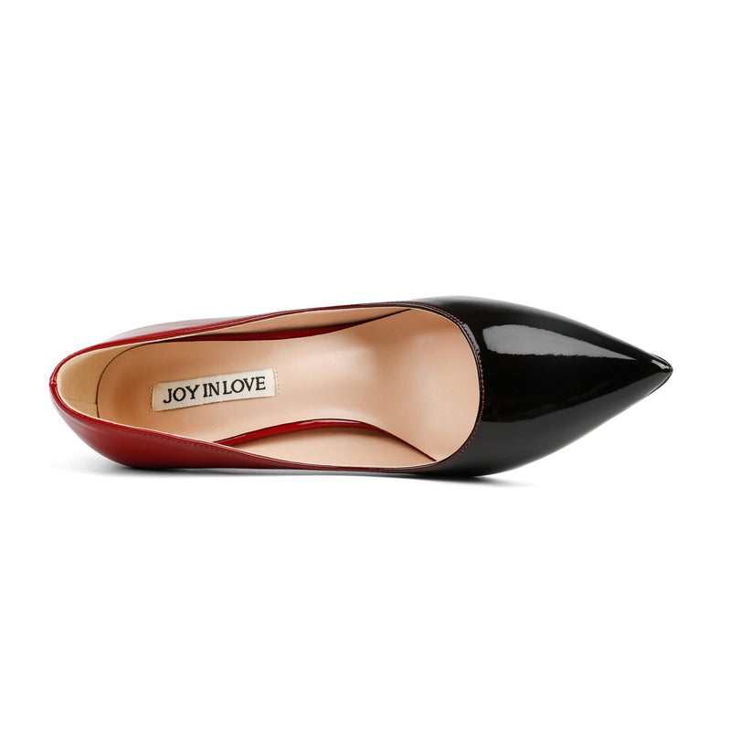 JOY IN LOVE Women's Shoes Low Heels Pointy Toe Kitten Heel Daily Pumps Red Black 7 US - Image 4