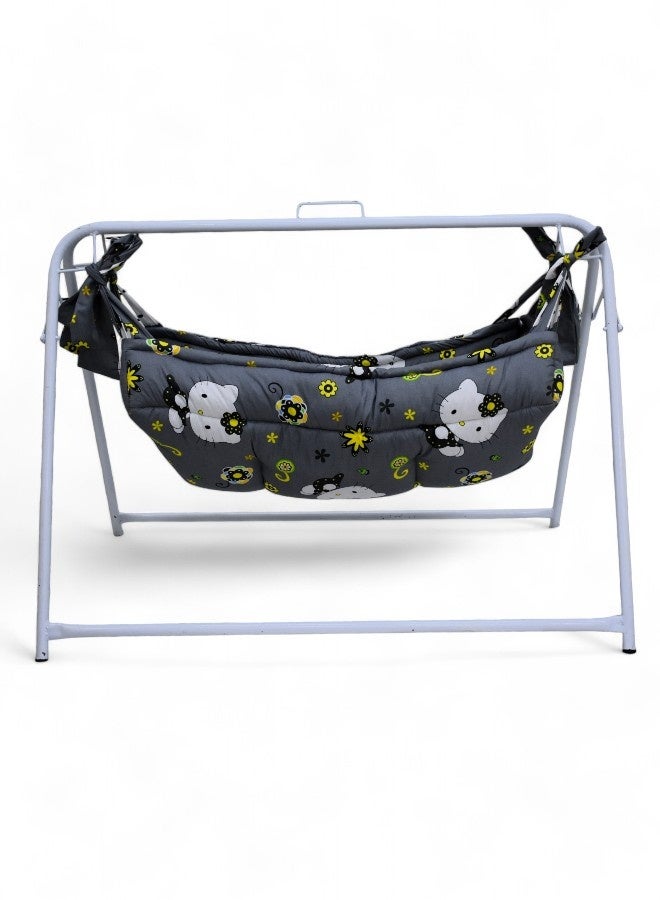 RIVAL Traditional Jizani Baby Rocking Cradle with Heavy-Duty Metal Frame & Padded Fabric - Image 1