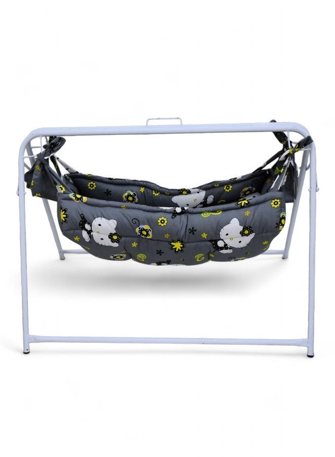 RIVAL Traditional Jizani Baby Rocking Cradle with Heavy-Duty Metal Frame & Padded Fabric - Image 2