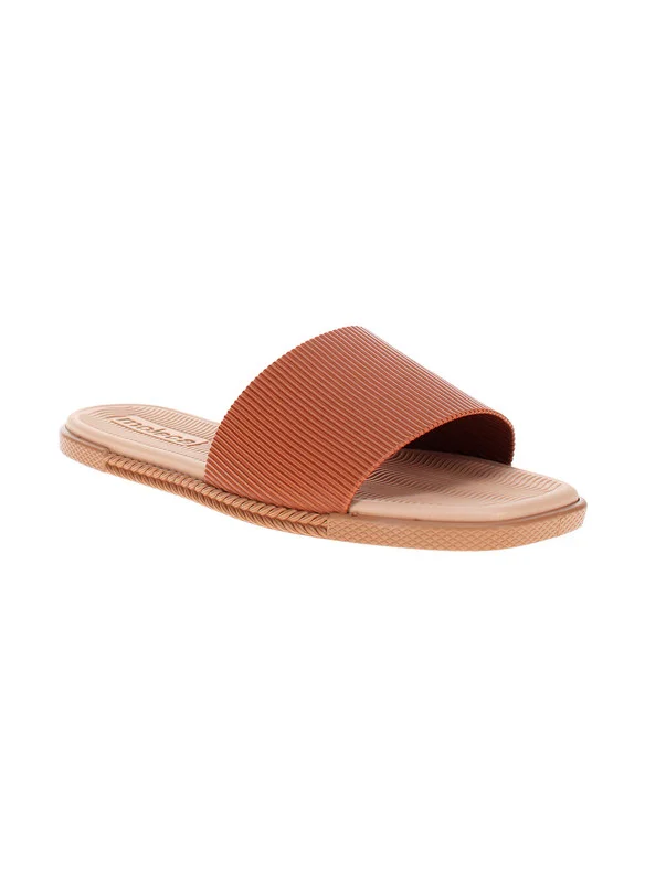 MOLECA Moleca Ladies Flat Sandals Camel | Made In Brazil