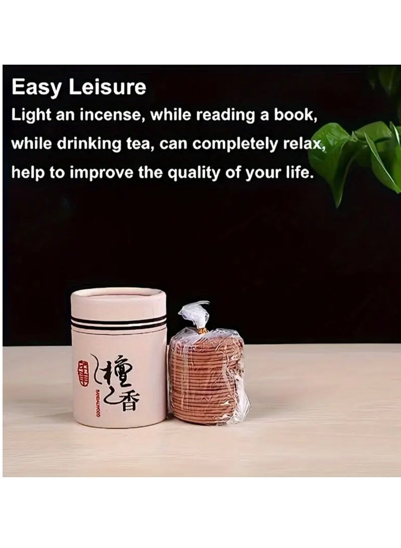 جست كواليتي 48 قطعة/صندوق طبق بخور، عطر قرص منزلي، ملف بخور عطري يدوم طويلاً، لليوجا والتأمل والمكتب والاستخدام المنزلي - Image 1