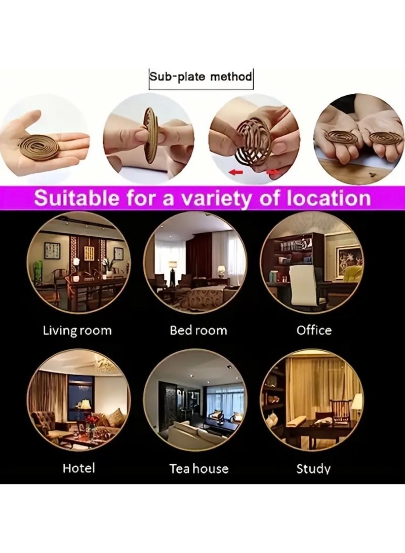 جست كواليتي 48 قطعة/صندوق طبق بخور، عطر قرص منزلي، ملف بخور عطري يدوم طويلاً، لليوجا والتأمل والمكتب والاستخدام المنزلي - Image 4